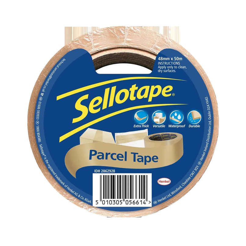 Sellotape Parcel Tape | High-Strength Packaging Tape For Heavy-Duty | Brown | 48 mm x 50m Sellotape Parcel Tape | High-Strength Packaging Tape For Heavy-Duty | Brown | 48 mm x 50m