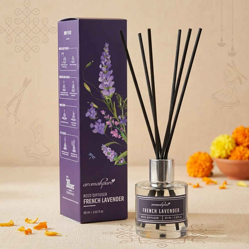 Aromahpure Premium Reed Diffuser - Lavender, With 6 Fiber Reed Stick