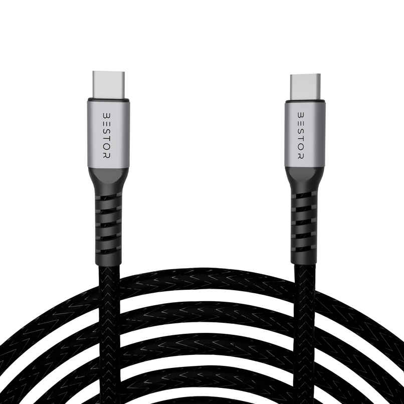 Bestor Type C to Type C Cable | 60W | 1 m | Nylon Braided | Fast Charging Bestor Type C to Type C Cable | 60W | 1 m | Nylon Braided | Fast Charging