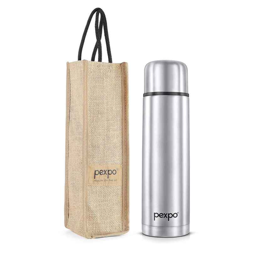 Pexpo Thermosteel Flip Lid Flask Flamingo | 1 L | Silver Pexpo Thermosteel Flip Lid Flask Flamingo | 1 L | Silver