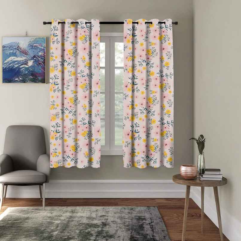 BAY6 Polyester Window Curtains | Set of 2 | 5x4 ft | Peach BAY6 Polyester Window Curtains | Set of 2 | 5x4 ft | Peach