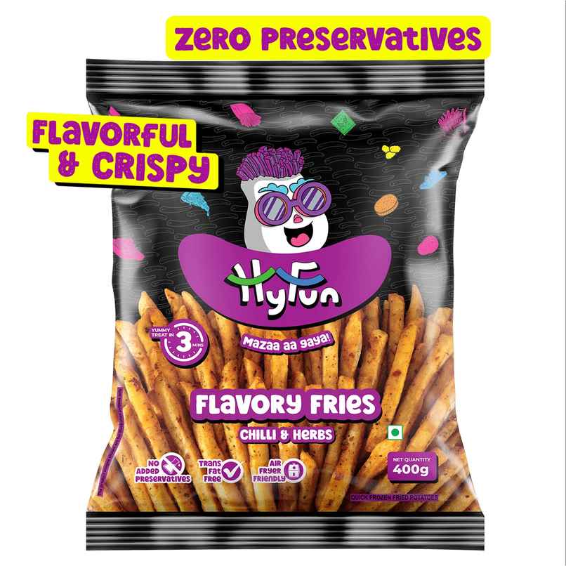 HyFun Flavory Fries | Chilli & Herbs, Air Fryer Friendly | Frozen