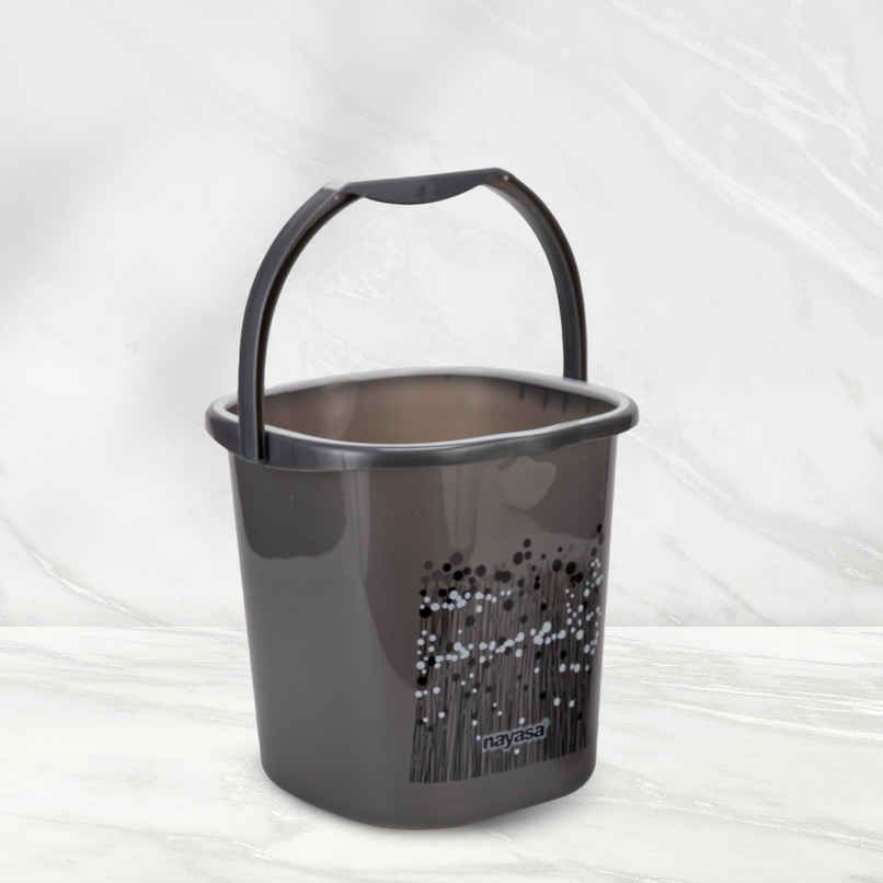 Nayasa Funk Plastic Bathroom Bucket Strong And Durable Water Storage Bucket | 25 L | Black