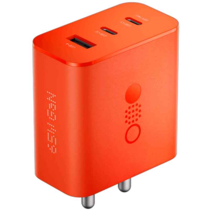 Ailkin 65W GaN Fast Charger| Triple Port Adapter for Nothing Phone| Laptop| MacBook| iPhone|Orange