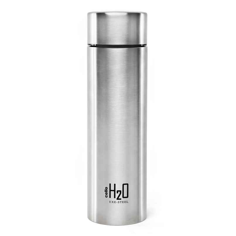 Cello Stainless Steel H2O Water Bottle | Silver | 1 L