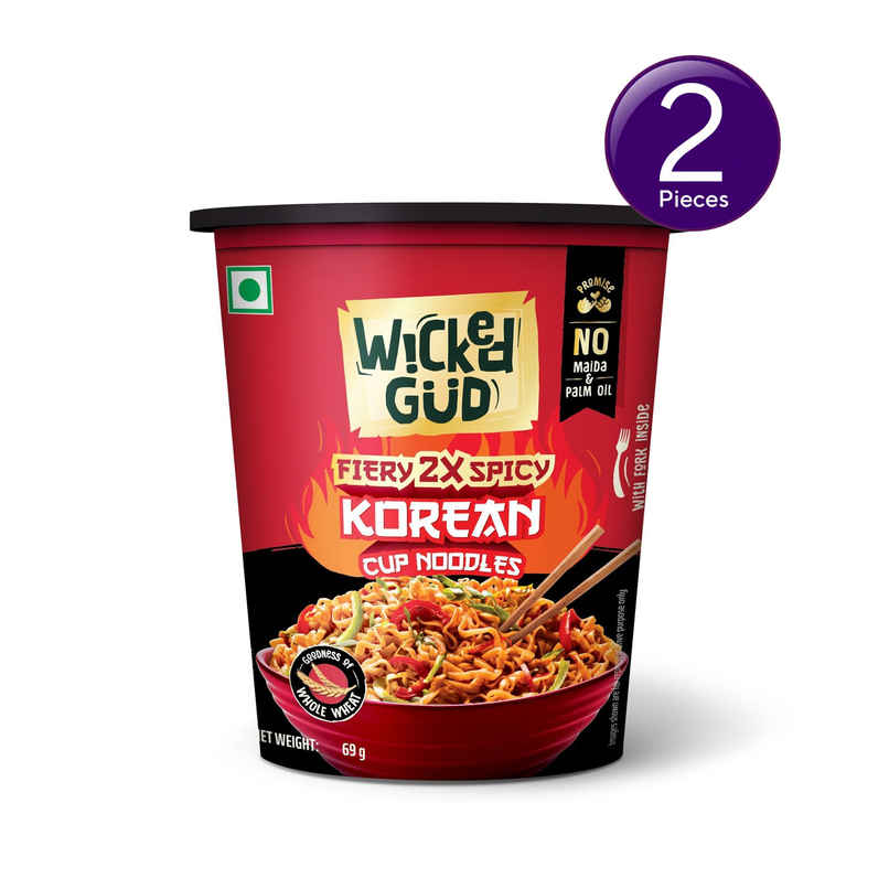 Wickedgud Fiery 2x Spicy Korean Cup Noodles Combo