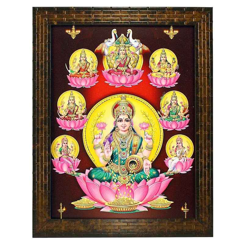 Indianara Ashtalaxmi Painting With Frame 13 x 10 inch Indianara Ashtalaxmi Painting With Frame 13 x 10 inch