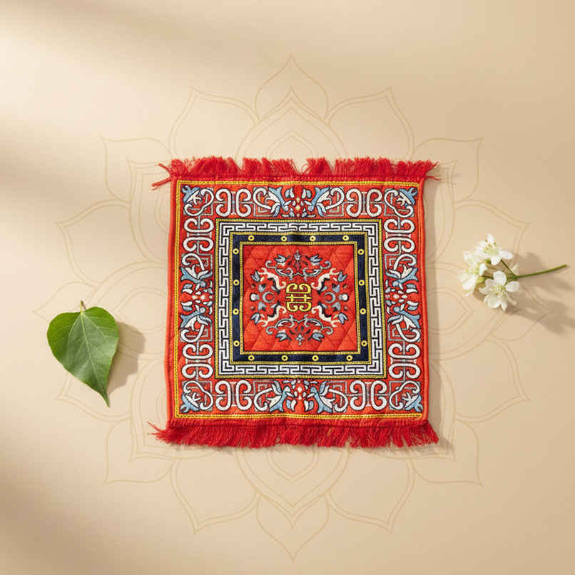 Pooja Aasan | Multicolor | 24 x 24 inch | Jai Kashi Pooja Aasan | Multicolor | 24 x 24 inch | Jai Kashi