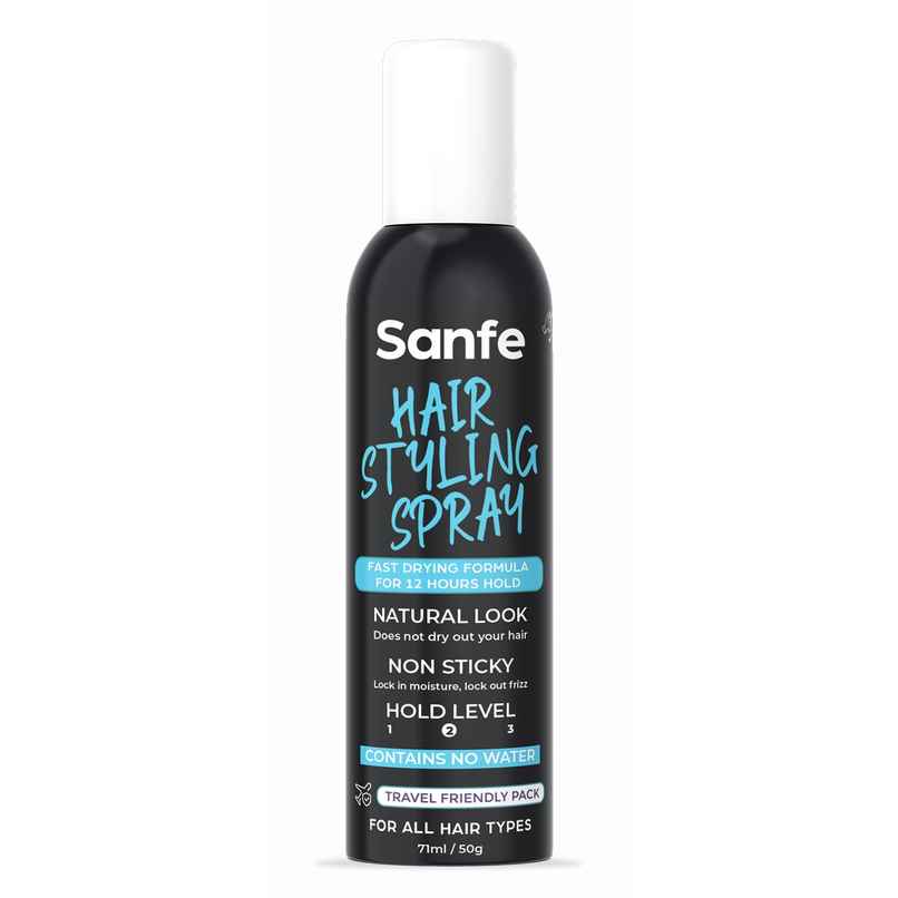 Sanfe Hair Styling Spray Fast Drying Formula, 12 Hours Hold Natural Look, Non-Sticky