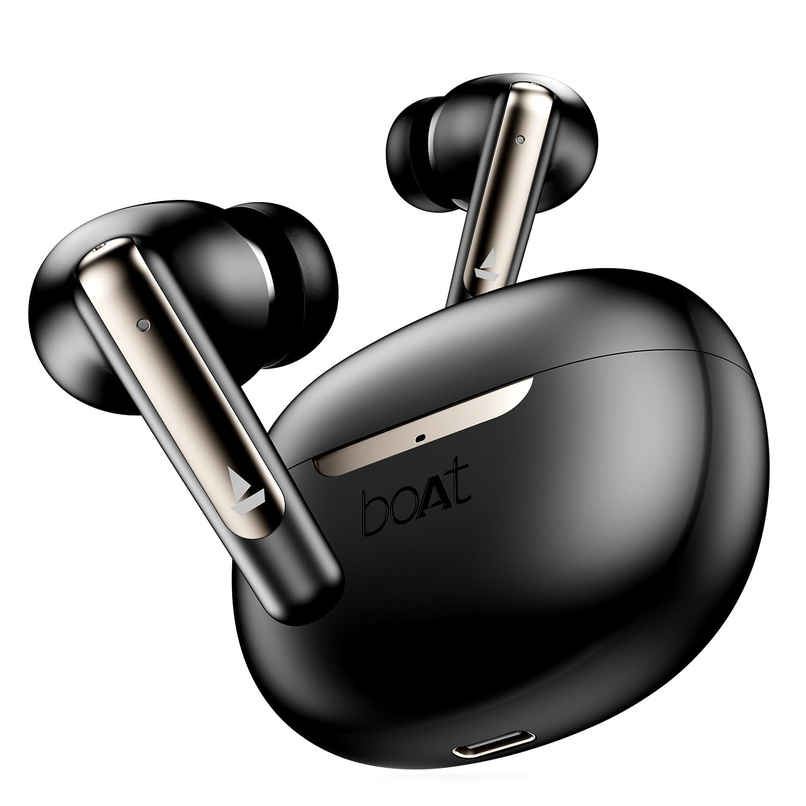 boAt Airdopes 141 ANC TWS Earbuds Active Noise Cancellation(32dB), 50ms Low Latency, 4Mics ENx,42Hrs Battery, Fast Charge,IPX5, v5.3 Bluetooth TWS in Ear Earbuds Wireless Earphones with mic - Gunmetal Black