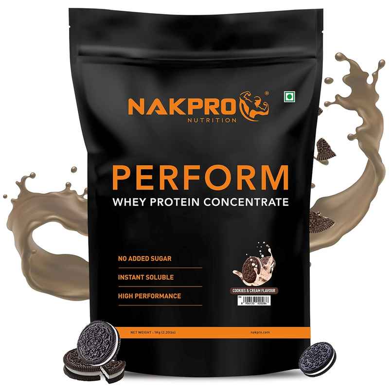 Nakpro Perform Whey Protein Concentrate Cookies & Cream 24G Protein 5.3G Bcaa