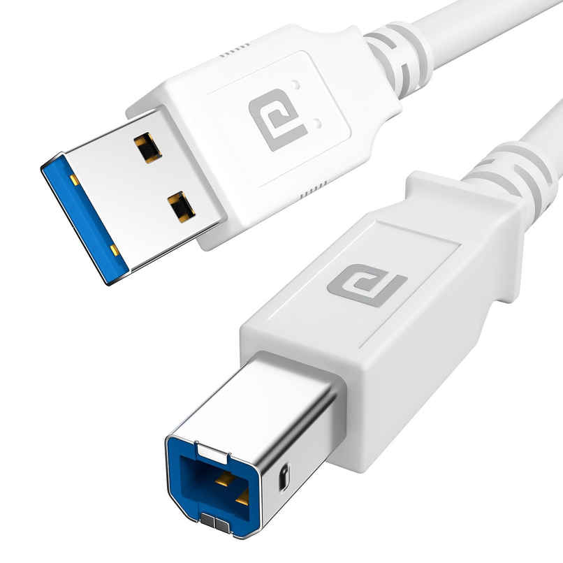 Portronics Printlink 5 USB A To USB B For Printer 5M Cable White Portronics Printlink 5 USB A To USB B For Printer 5M Cable White