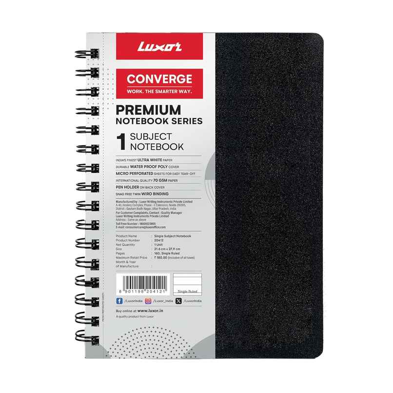 Luxor Notebook A4 | Single Ruled | Pages 160 | Ideal for Profesionals & Students Luxor Notebook A4 | Single Ruled | Pages 160 | Ideal for Profesionals & Students