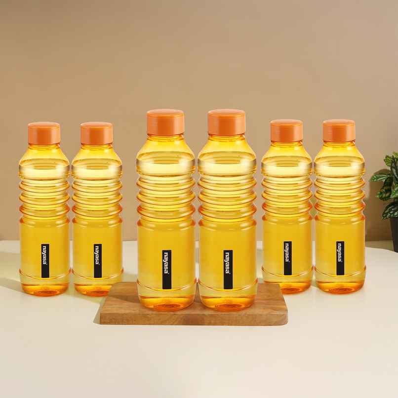 Nayasa Bumpy Plastic Water Bottle 1000 ml BPA Free Fridge Bottle | Orange
