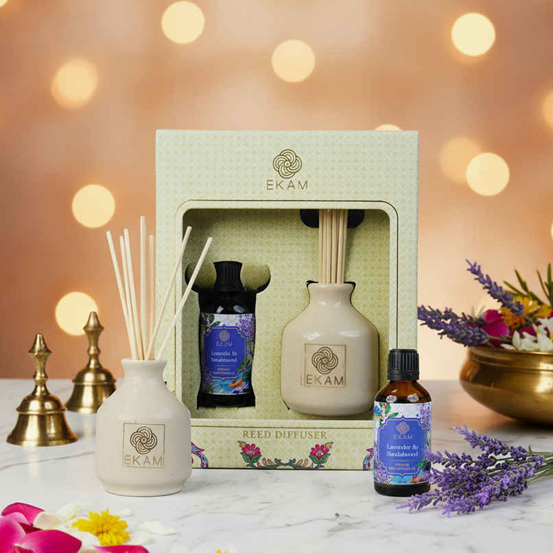 Ekam Reed Diffuser Gift Set | Lavender & Sandalwood