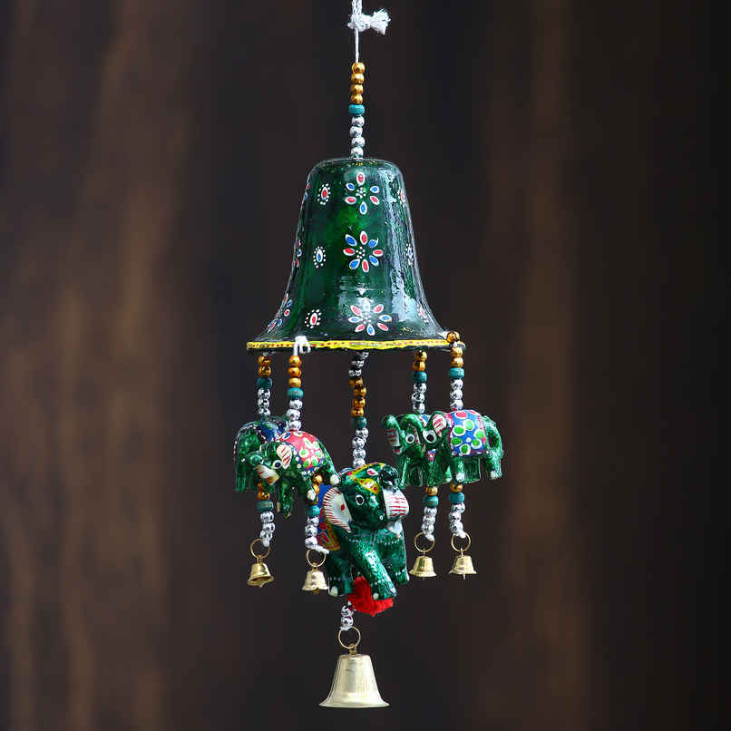 eCraftIndia Handcrafted Decorative Elephant Wall/Door/Window Hanging Bells eCraftIndia Handcrafted Decorative Elephant Wall/Door/Window Hanging Bells