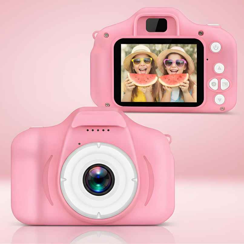 Chigy Wooh Digital Camera Toy for Kids | Video Recording | Mini Games | Rechargeable | Pink