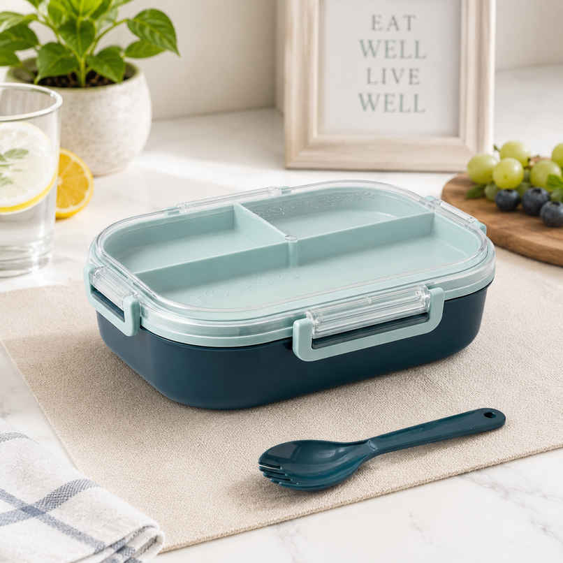 ReeQ Kids Stainless Steel Lunch Box Giraffe Blue Orange ReeQ Kids Stainless Steel Lunch Box Giraffe Blue Orange