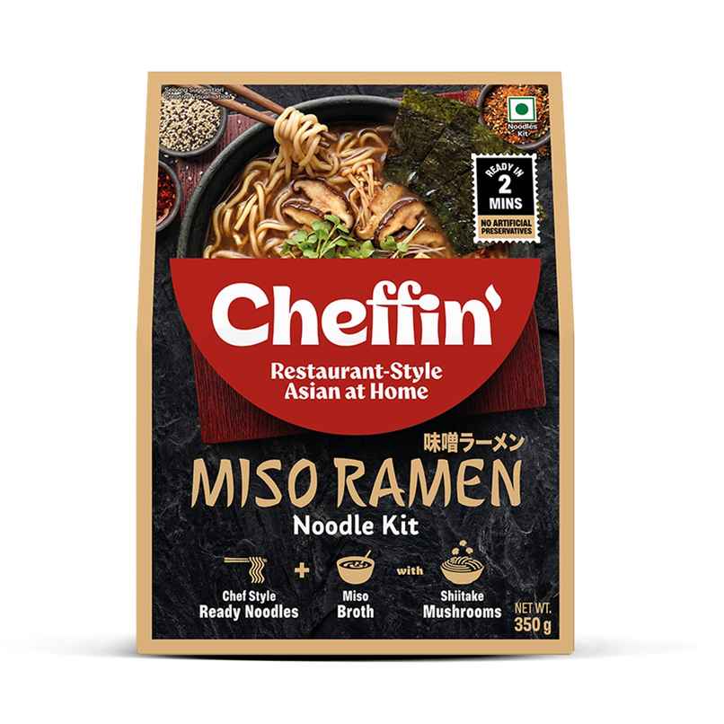 CHEFFIN Miso Ramen Noodle Kit | Miso Broth | Ready in 2 Mins | No Artificial Preservatives CHEFFIN Miso Ramen Noodle Kit | Miso Broth | Ready in 2 Mins | No Artificial Preservatives