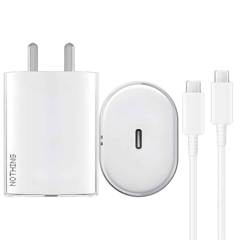 Sounce 45W Type-C Fast Charging Charger | PD 3.0 & PPS | For Nothing Phone 2-Phone 1 | White Sounce 45W Type-C Fast Charging Charger | PD 3.0 & PPS | For Nothing Phone 2-Phone 1 | White