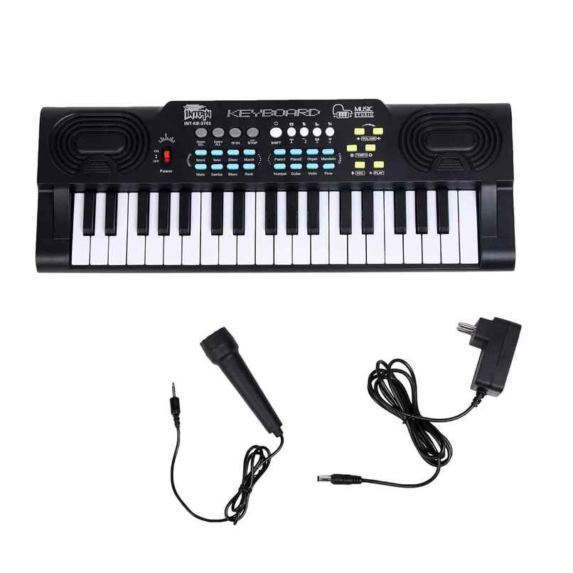 Intern 37 Keys Portable Mini Piano Keyboard | Microphone And 5V Dc Power Adapter|Black Intern 37 Keys Portable Mini Piano Keyboard | Microphone And 5V Dc Power Adapter|Black