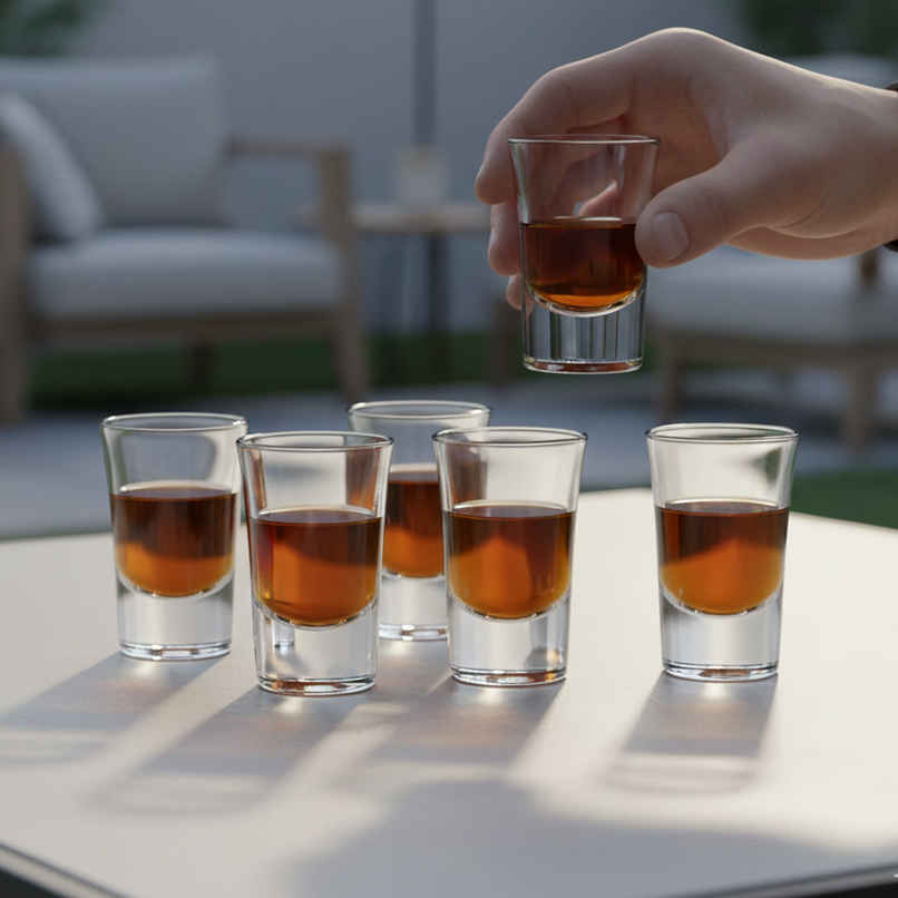 Hot Shot Glass Tumbler Set | 30 ml | Elegant Design | Durable | Dishwasher Safe | Roxx