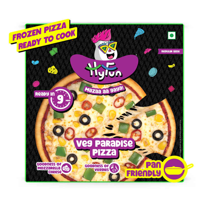 HyFun Veg Paradise Pizza, Cheesy Snack | Frozen
