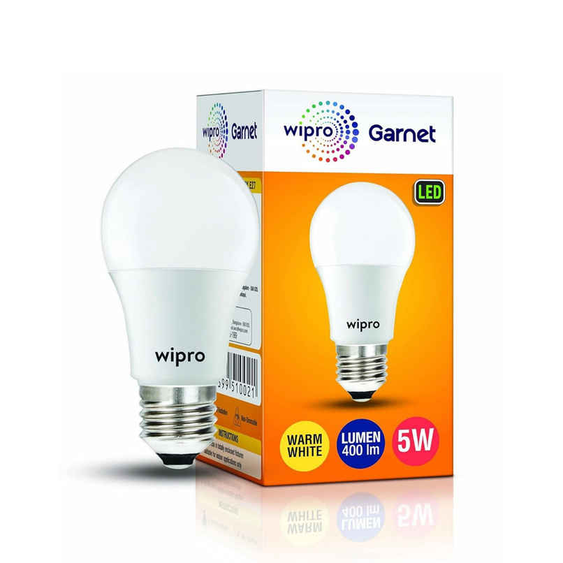 Wipro Garnet 5W LED Bulb | Spiral,Warm White(2700 K) | E27 Base Holder