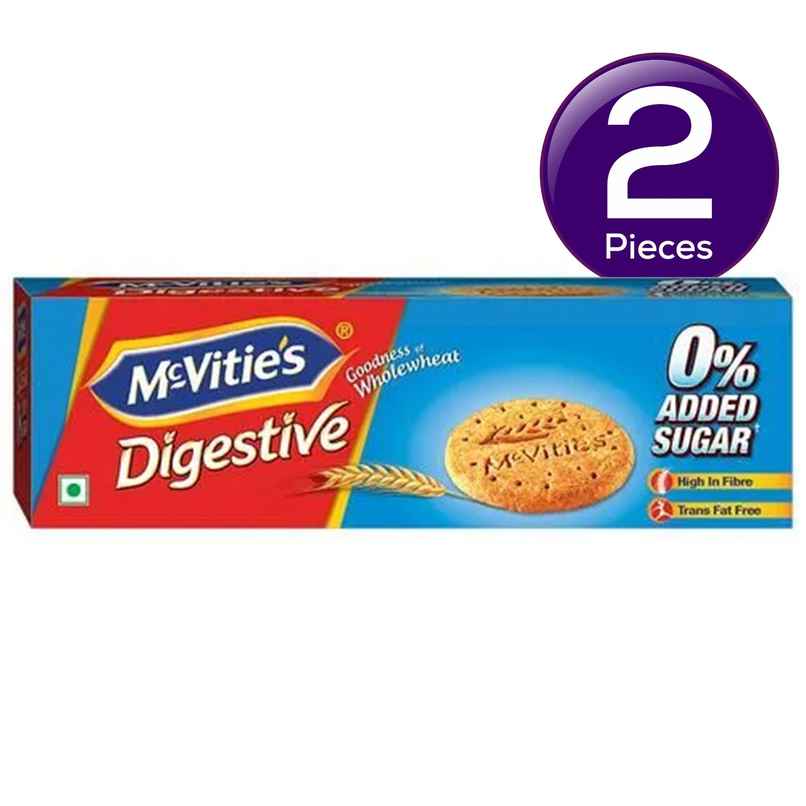 McVitie's Zero Added Sugar Goodness Of Whole Wheat Digestive Biscuits | Cholesterol-free and Sugar-free Combo