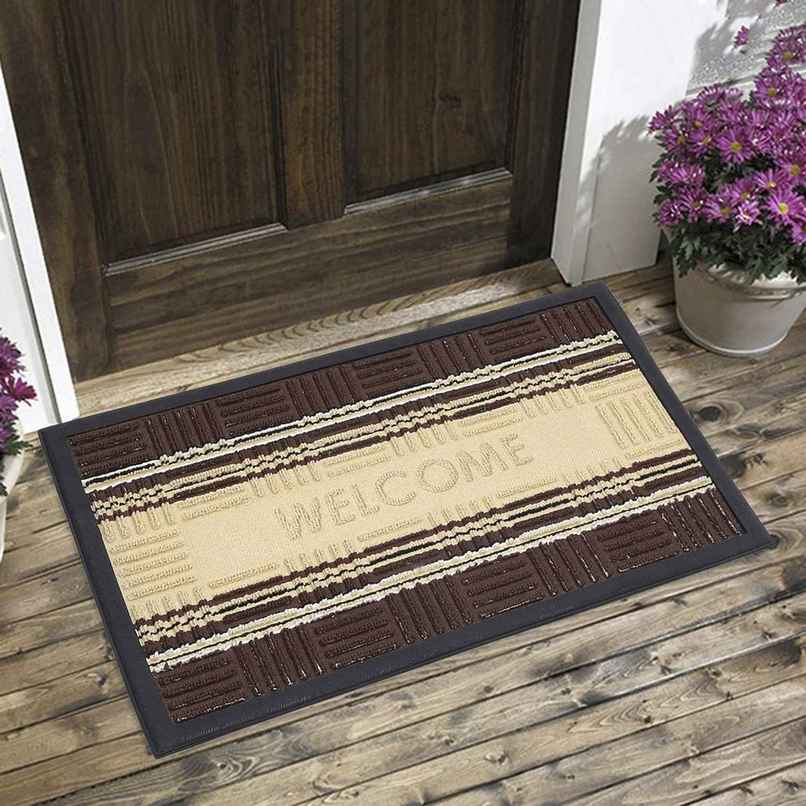 Status New Rubber Border Mat | 38 cm x 58 cm | Brown