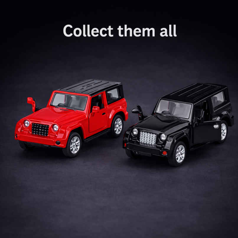 Race n Roll Light & Sound Off Roader Adventure Toy Car Pull back with Open Doors Tha Red