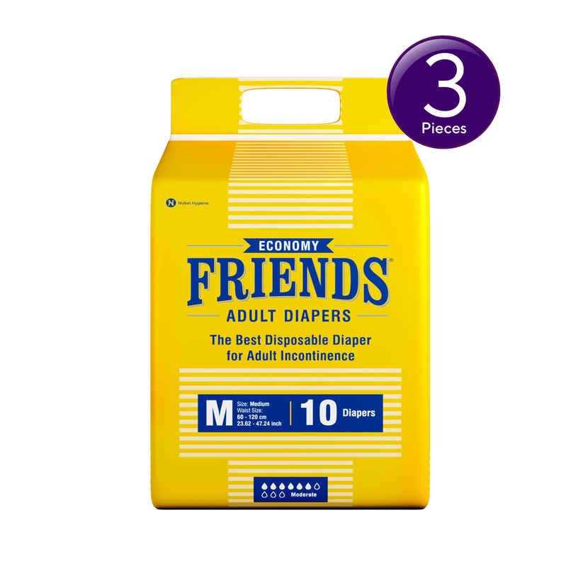 Friends Adult Diapers Economy, Medium Combo 