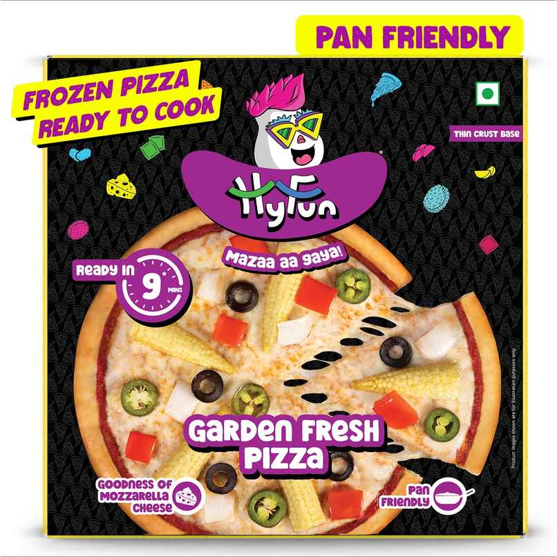 HyFun Garden Fresh Pizza | Thin Crust Base, Cheesy Snack | Frozen HyFun Garden Fresh Pizza | Thin Crust Base, Cheesy Snack | Frozen