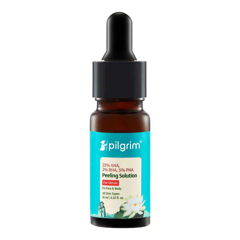 Pilgrim 25% AHA, 2% BHA, 5% PHA Peeling Solution Exfoliates Dead Skin & Reduces Blemishes