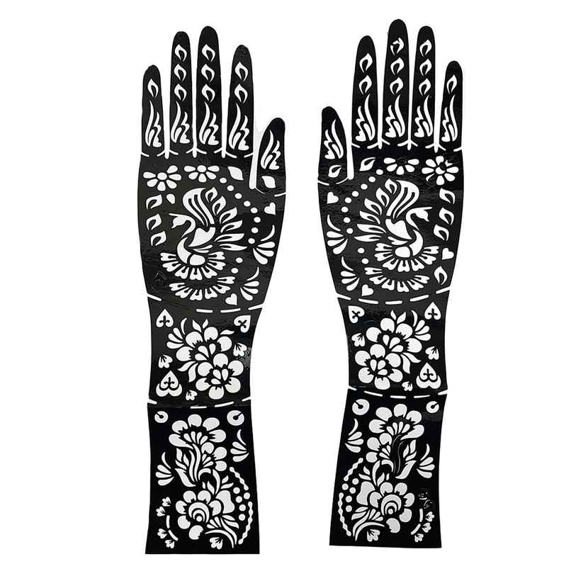 Midazzle Heena Stencils Mehandi Sticker | Large Pk1 | 2 pcs Design5 | MIHS0003 Midazzle Heena Stencils Mehandi Sticker | Large Pk1 | 2 pcs Design5 | MIHS0003