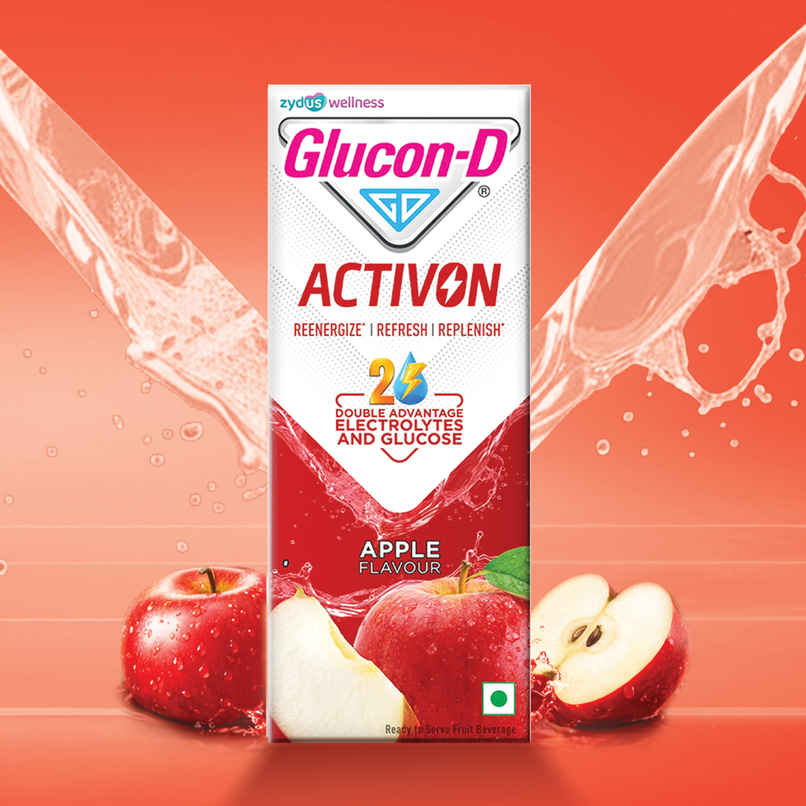 Glucon-D Activon Electrolyte Energy Drink | Apple Flavour