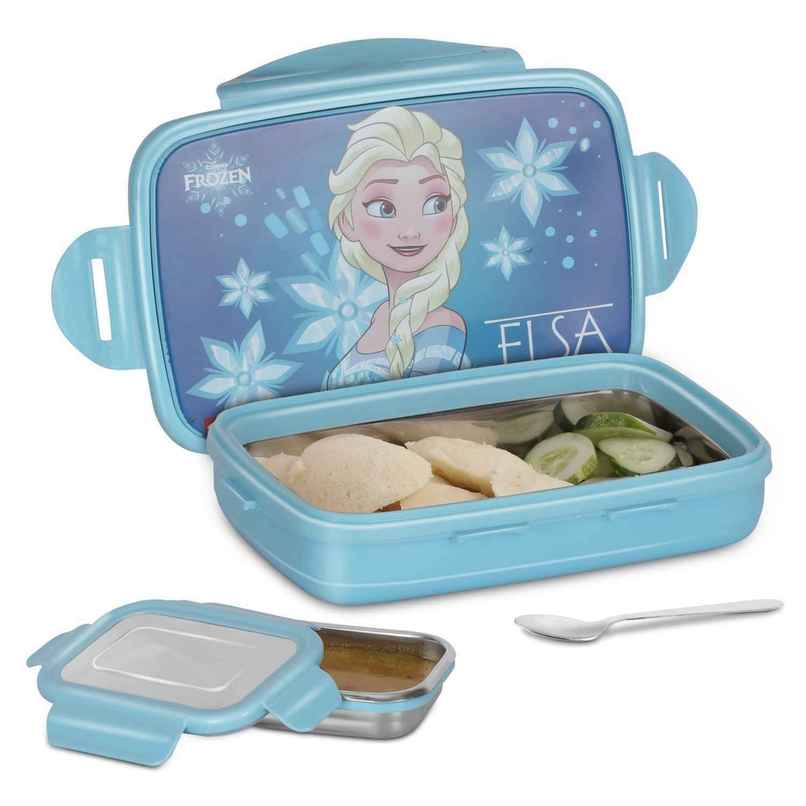 Jaypee Steeltek Sr Insulated Airtight Lunch Box Elsa Print for School Kids, Firozi Blue, 600ml Jaypee Steeltek Sr Insulated Airtight Lunch Box Elsa Print for School Kids, Firozi Blue, 600ml