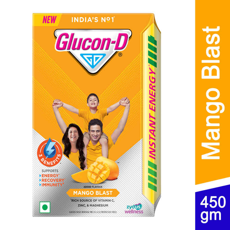 Glucon-D Mango Blast with 3 Benefits of Energy, Recovery, and Immunity Glucon-D Mango Blast with 3 Benefits of Energy, Recovery, and Immunity