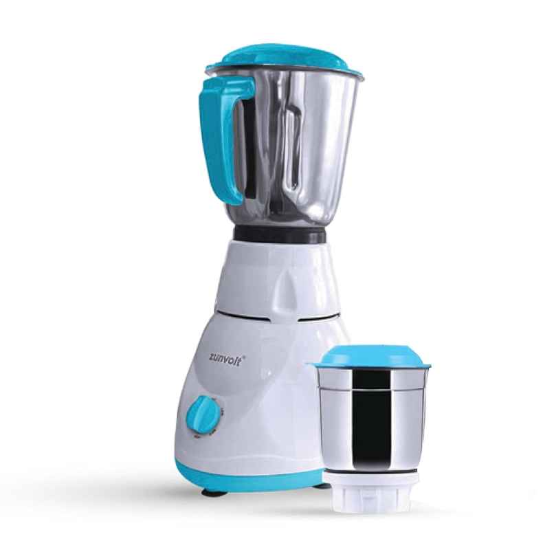 ZunVolt Power MG5 Mixer Grinder | 500 W | 2 Jars - White & Turquoise