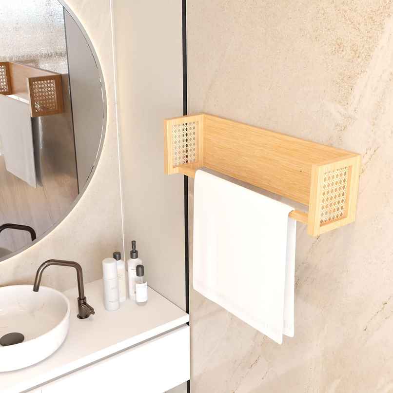 Lifelong Towel Rack for Bathroom | Durable | Stylish Bamboo Rattan Bathroom Towel Holder & Hanger Lifelong Towel Rack for Bathroom | Durable | Stylish Bamboo Rattan Bathroom Towel Holder & Hanger