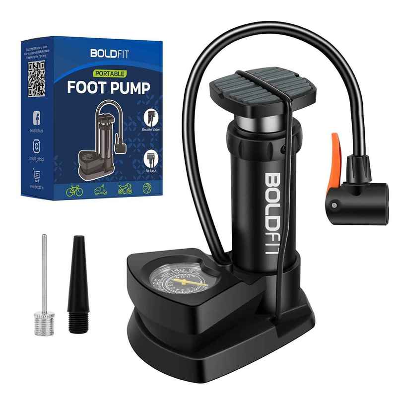 Boldfit Cycle Pump For Bicycle And Bike Foot Balloon Pump Machine With Pressure Guage Boldfit Cycle Pump For Bicycle And Bike Foot Balloon Pump Machine With Pressure Guage