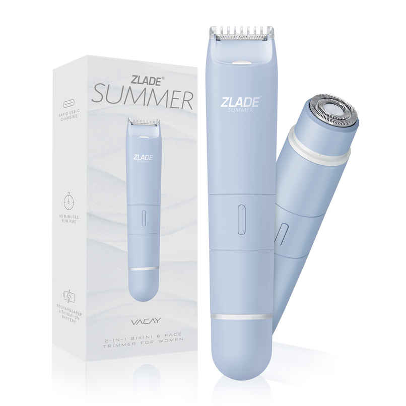 Zlade Summer Vacay | 2-in-1 Rechargeable Bikini Trimmer & Face Shaver for Women Zlade Summer Vacay | 2-in-1 Rechargeable Bikini Trimmer & Face Shaver for Women