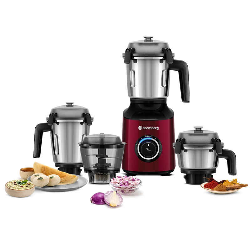 Atomberg Zenova Mixer Grinder With Chopper | 550W | 4 Jars | Red Wine Atomberg Zenova Mixer Grinder With Chopper | 550W | 4 Jars | Red Wine
