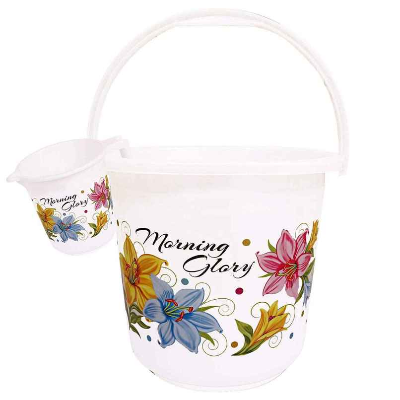 Kuber Industries Bucket for Bathroom | 16L | White Kuber Industries Bucket for Bathroom | 16L | White