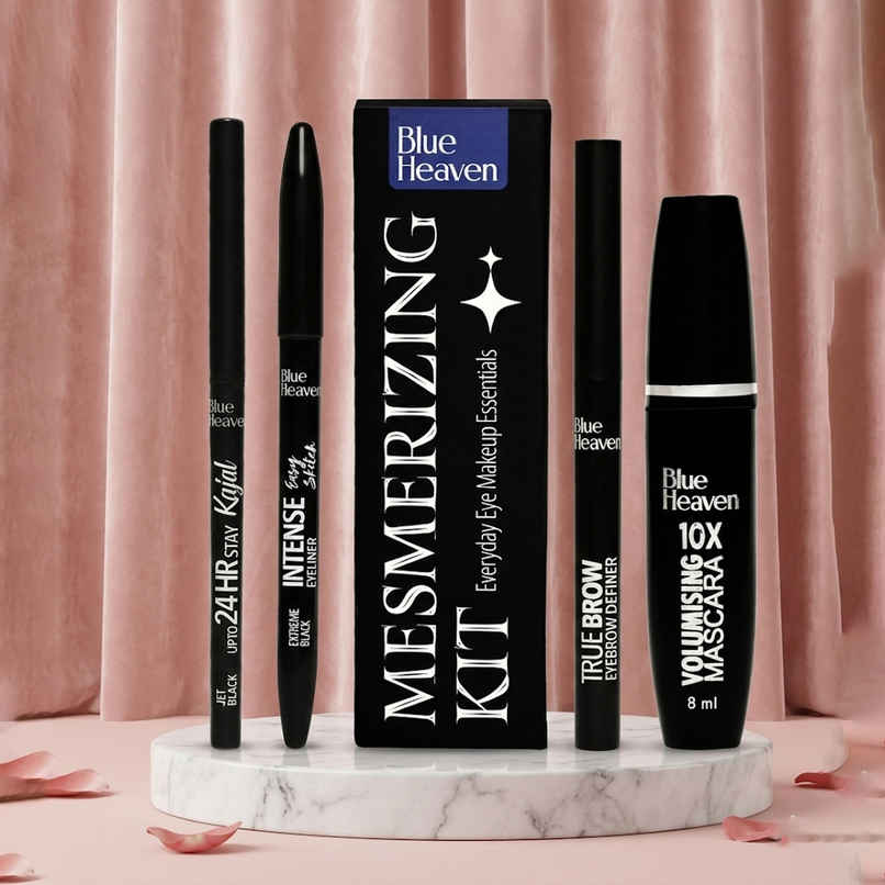 Blue Heaven Mesmerising Eye Kit Combo | Kajal, Mascara, Eyeliner & Brow Definer