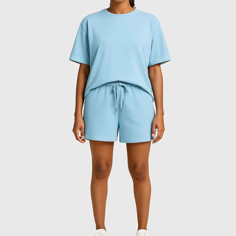 EQL Women's Pure Cotton Shorts | Light Blue - L EQL Women's Pure Cotton Shorts | Light Blue - L
