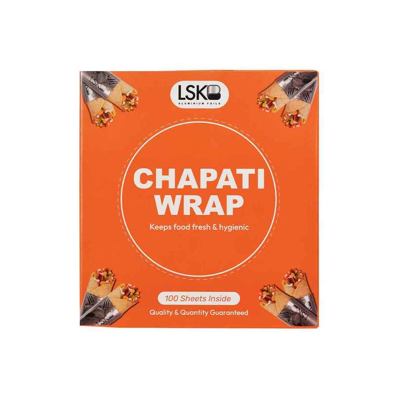 CHAPATI WRAP Pre-Cut Aluminium Foil 100 Sheets CHAPATI WRAP Pre-Cut Aluminium Foil 100 Sheets
