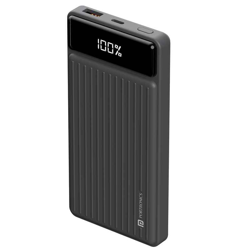 Portronics Luxcell B 10K 10000 mAh 22.5W Fast charging Power Bank, Ultra Slim Power Bank (Black)