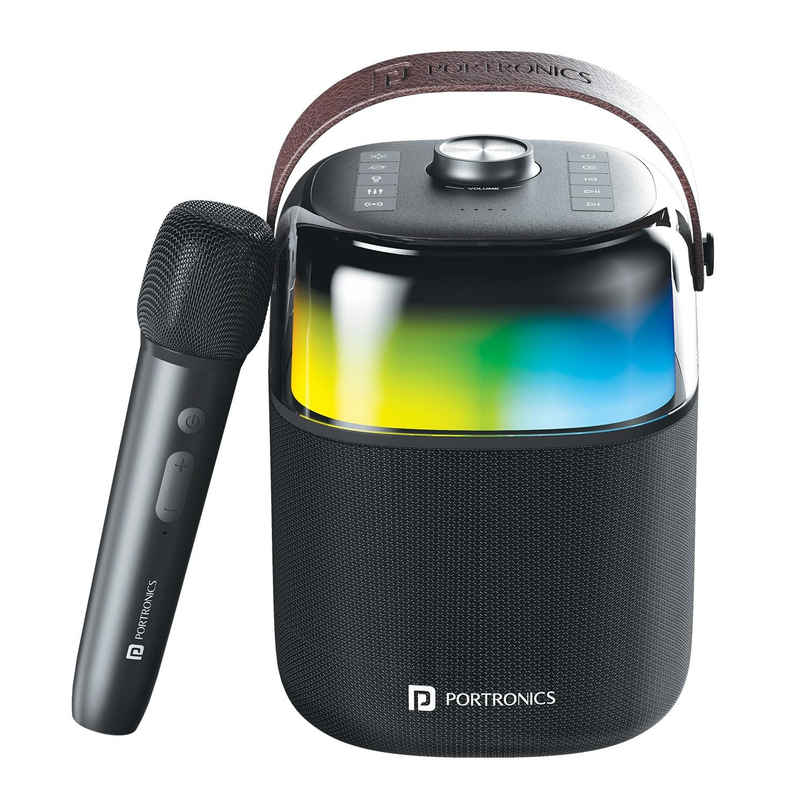 Portronics Dash 4, 50W Wireless Party Speaker With Karaoke Mic | Black
