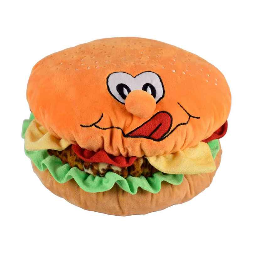Dearjoy Cute Burger Soft Toy And Pillow Orange - Length 32Cm Dearjoy Cute Burger Soft Toy And Pillow Orange - Length 32Cm